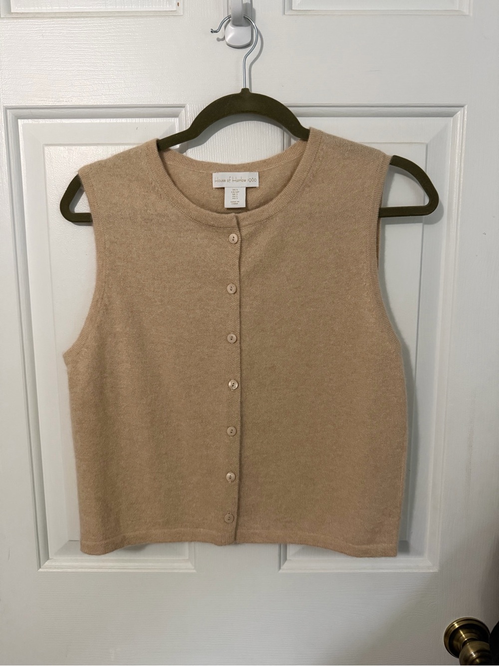 Cashmere Button-Front Knit Tank